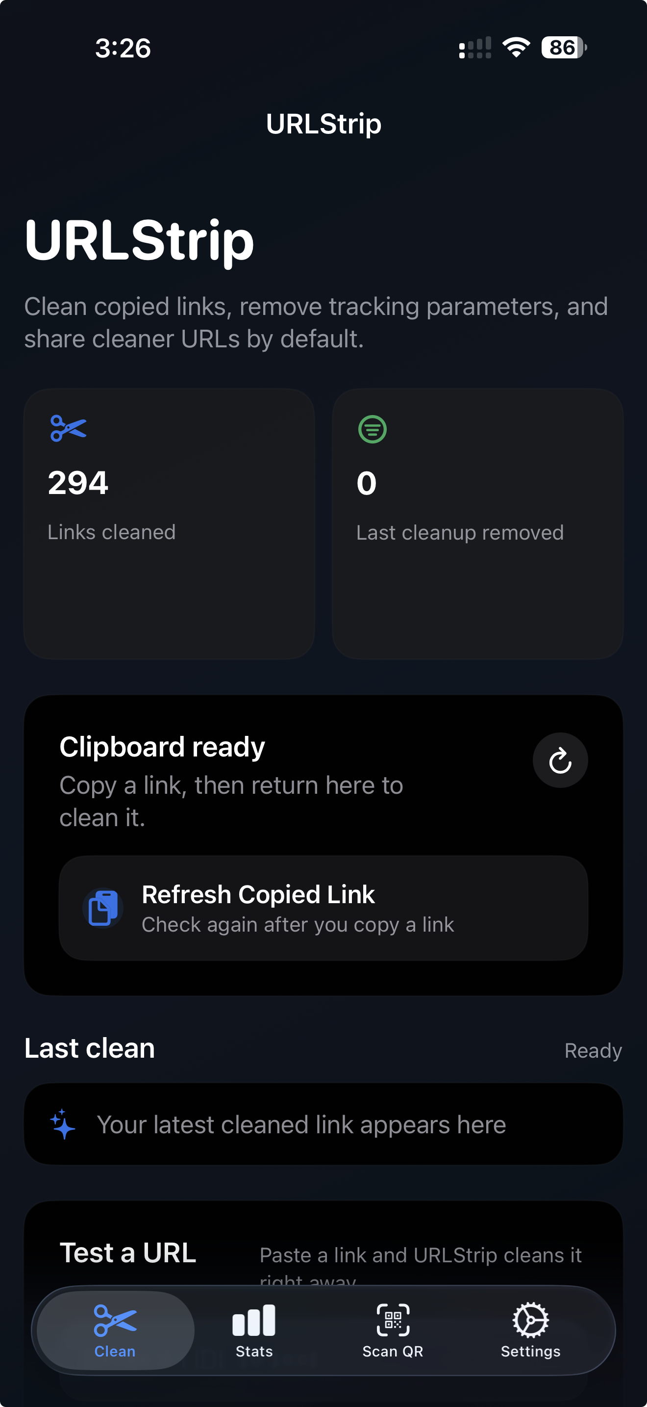 URLStrip iPhone home screen